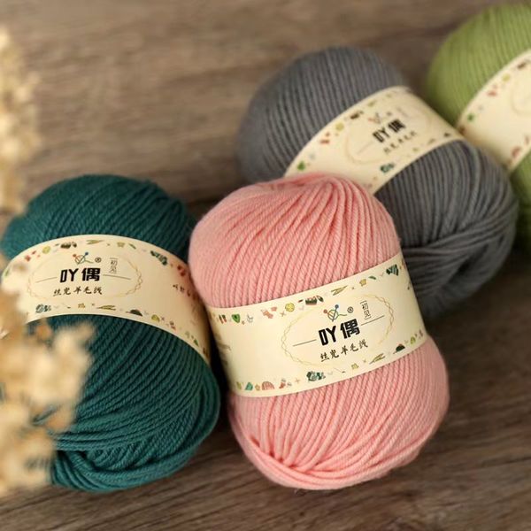 

50g/set wool yarn hand-knitting baby warm worsted wool crochet yarn knitting crochet sweater soft, Black;white