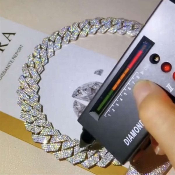 

Sterling Sier Vvs Moissanite Hip Hop Jewelry Necklace Moissanite Tennis Chains Necklace Diamond Necklace for Men