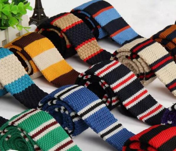 

men knitting neck ties knots tie men039s casual solid kintted polyester silk narrow design flatend necktie neck ties9333170, Blue;purple