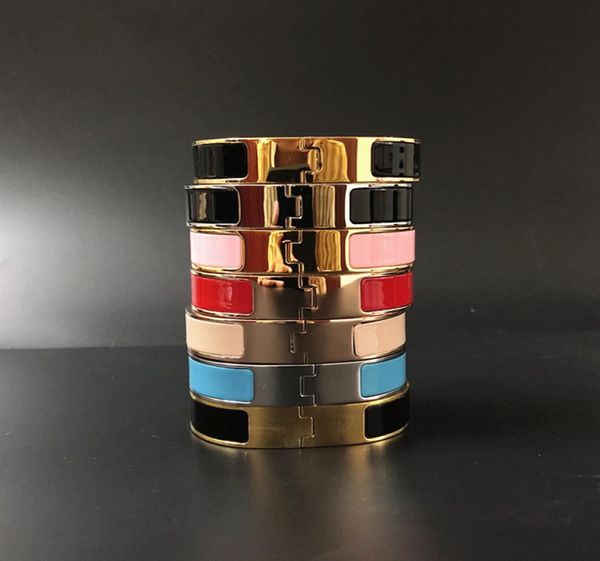 

designer 12mm bracelet for women ladies titanium steel fashion bracelet with 3 colors luxury jewelry no box3259261, Black