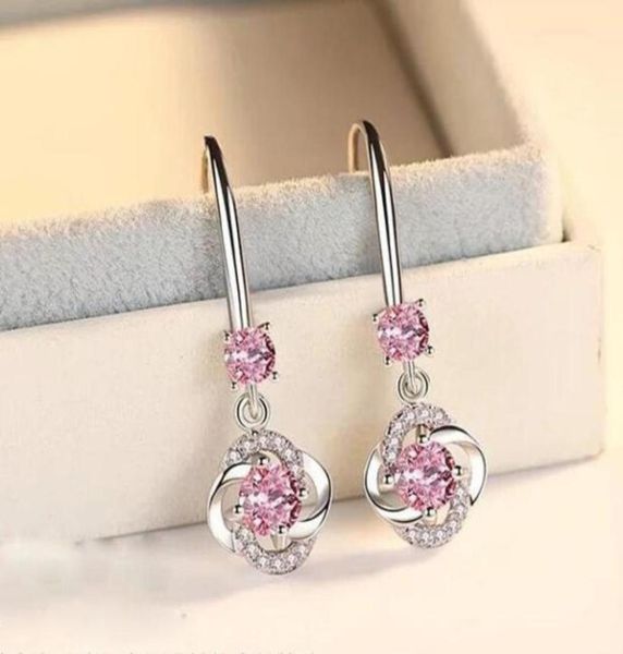 

luxury designer clover dangle earrings party gift with shining crystal cx diamond stone s925 silver wedding jewelry45245875527552