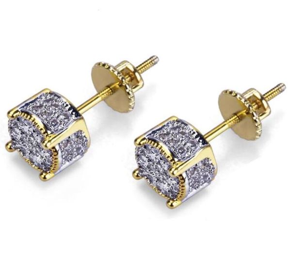 

designer earrings luxury jewelry fashion women mens earrings hip hop diamond stud earings iced out bling cz rock punk round gb15107165916, Golden;silver
