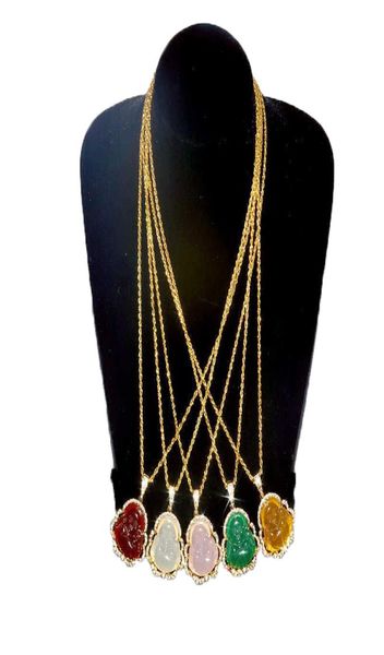 

bling white pink buddha necklace for women luxury jewelry buddah pendant exquisite birthday1909552, Silver
