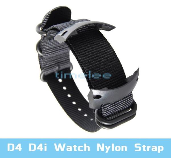 

for d4 d4i dive computer watch nylon strap abs adaptersscrewbars bands1282664, Black;brown