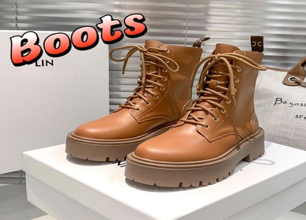 

designer martin boots paris celins calfskin bukly boot luxury cel women laced up shoes platform ankle booties triumphal arch tan b3222952, Black