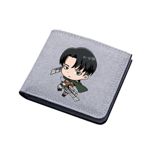 

attack on titan cartoon wallet men canvas short anime ackerman levi purses card holders bag3301670, Red;black
