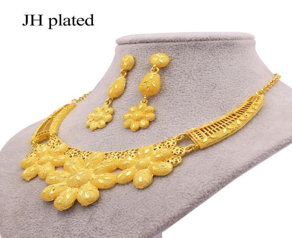 

jewelry sets for women dubai gold color necklace african indian wedding bridal wife gifts necklace earrings party jewellery set 207450844, Slivery;crystal