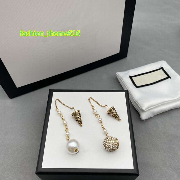 

pearl designer charm earrings for women ice cream style diamond letter love fashion style earring jewelry supply, Golden