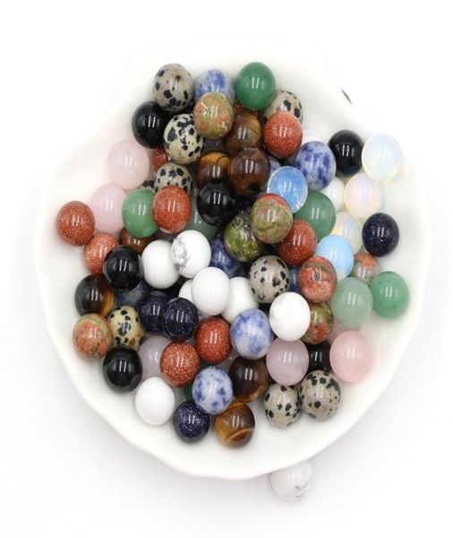 

10mm chakra loose reiki healing natural stone ball bead palm quartz mineral crystals tumbled gemstones hand piece yoga home decora5794594, Black