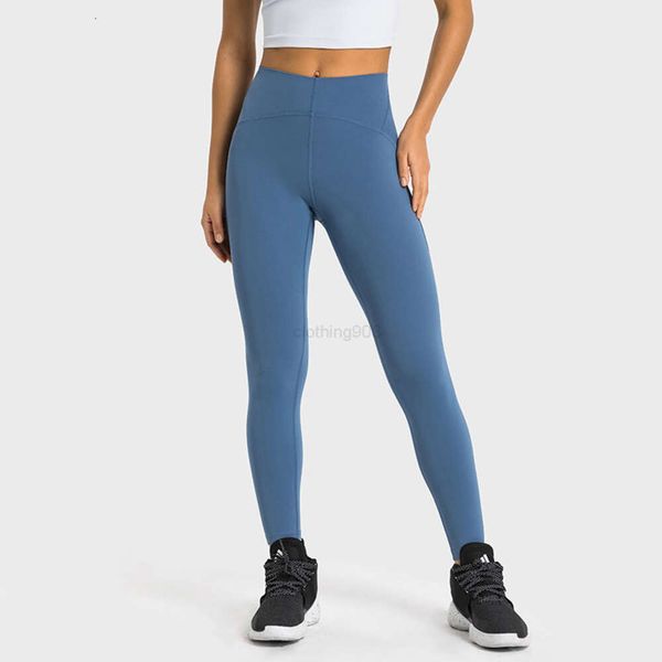 

high waist tights low-friction l-358 yoga pants pa66 yarn fabric nude sense leggings contoured curved line design women sweatpants, Gray