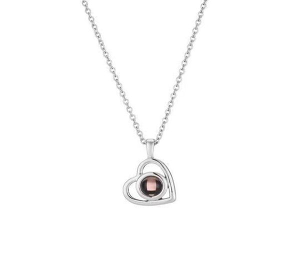 

picture necklace personalized custom po love heart projection pendant portrait jewelry birthday anniversary memorial gifts gi1415623, Silver