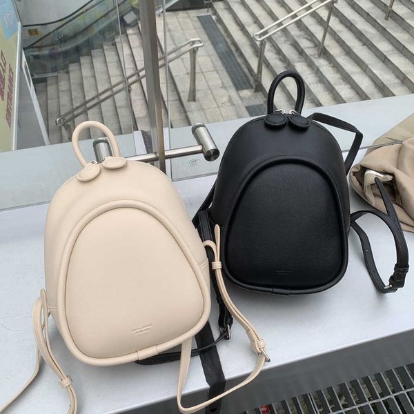 

small design sense backpack with the same internet celebrity small bag, mini irregular soft leather bag, high-quality 230907