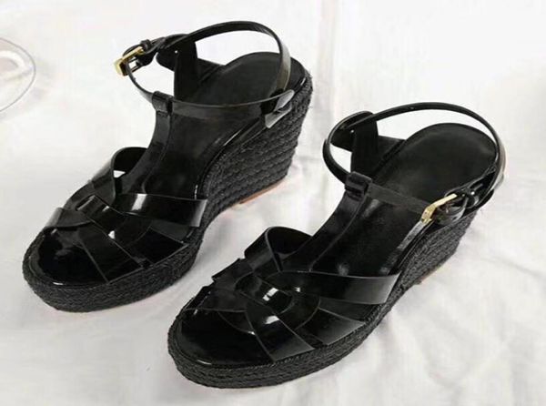 

summer woman sandals shoes women pumps platform wedges heel fashion casual loop bling star thick sole women shoes8673626, Black