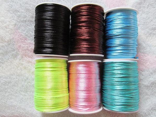 

2mm bright and silky shamballa rat tail chinese knot cord string ropejewelry beading string for bracelet necklacediy jewellry5283470, White;red