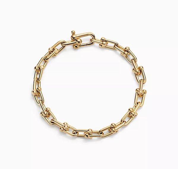 

high 925 silver jewelry men bracelets chunky chain gold rose silver color charm bracelet for women punk link hip hop 17cm 19cm christmas gif, Golden;silver