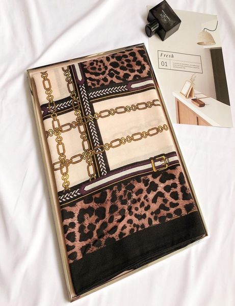 

18090cm autumn winter female leopard print scarf women cotton blend scarves wide long shawl wrap blanket warm drop 1145746, Blue;gray