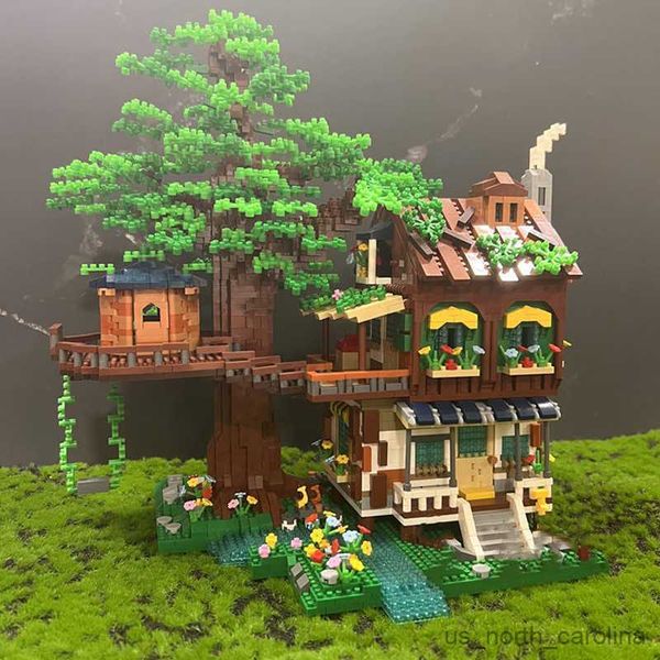 

New Blocks Tree House Forest Cabin Garden Micro Diamond Building Blocks Set Education Toys for Kids Girls R230907