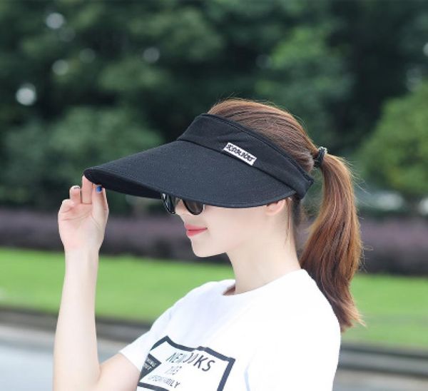 

hat female spring and summer empty hat male running leisure sun hat outdoor tennis sports big sunscreen sun visor4707681, Blue;gray