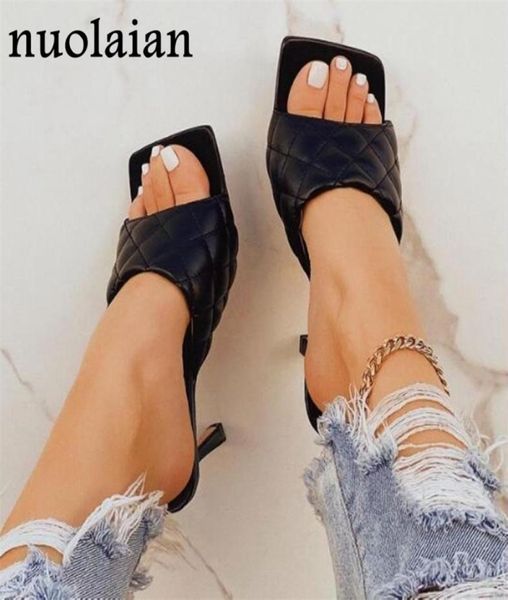 

9cm women sandal shoes summer peep toe high heels slipper woman wedding sandals black leather high heel shoe pumps wedge y2006209317475