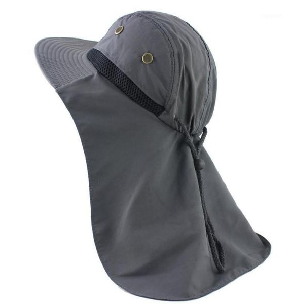 

new hat with neck fishing hiking outdoor uv protection sun hat16512711, Blue;gray