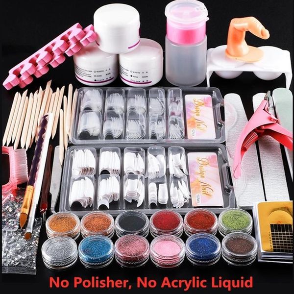 

acrylic nail art kit manicure set 12 colors nail glitter powder decoration acrylic pen brush art tool kit for beginners265h