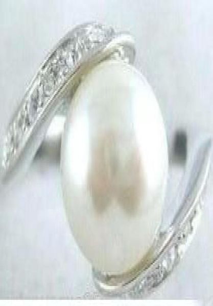 

jewelry white shell pearl ms silver crystal ring size 678903308407, Golden;silver