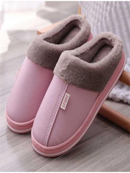 

mcckle women039s home slippers plush warm house shoes for women nonslip soft winter indoors bedroom couples floor slipper 21126469653, Black