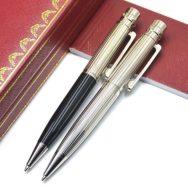

luxury santos series ct metal ballpoint pen silver & black & golden stationery office schoo supplies writing smooth ball pens as gift, Blue;orange