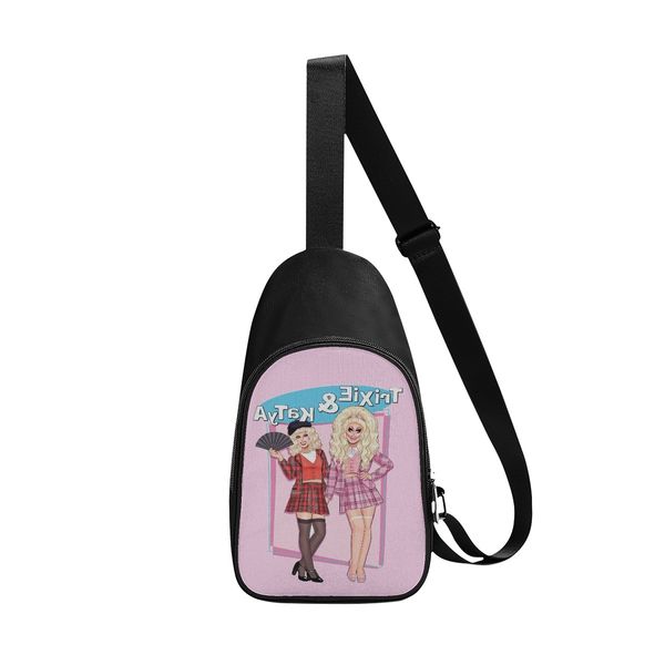 

diy custom men's chest bags women's shoulder bags chest bags pink clovely production of personalized exclusive custom couple gifts