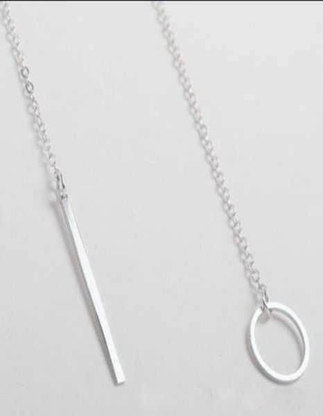 

chains 1pc womens unique charming tone bar circle lariat necklace chic y shaped gold color style pendant8149231, Silver