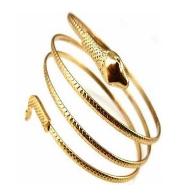 

party barcelets punk fashion coiled spiral upper arm cuff armlet armband bangle bracelet men jewelry for women gc14885745030, Golden;silver