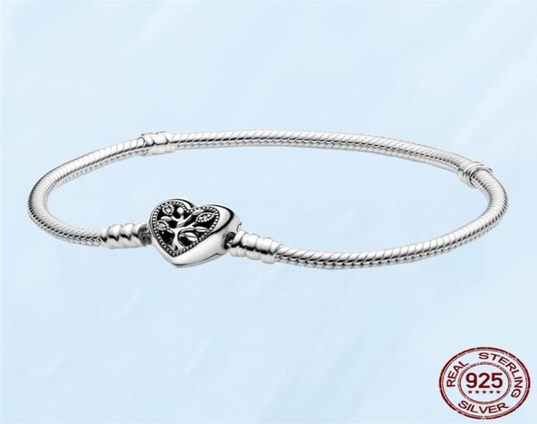 

classic 925 sterling silver bracelet for women diy jewelry fit charms beads family tree style fashion with original box8606510, Golden;silver