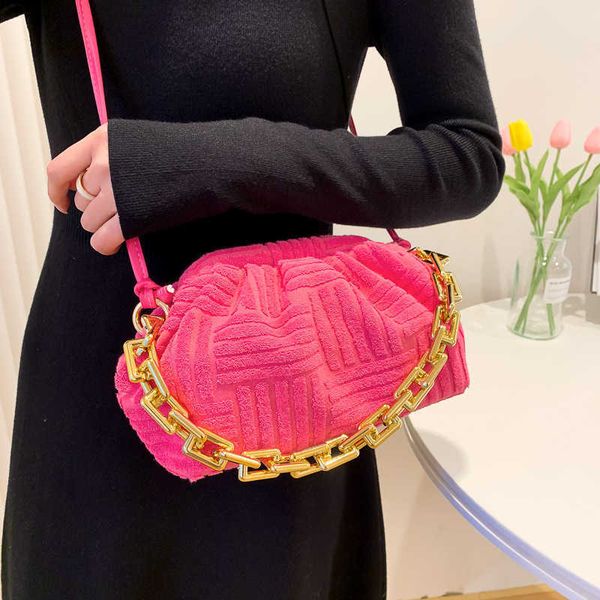 

botegss ventss pouch evening bags for sale new style bag women's thick chain crossbody trend shoulder large capacity clip with real log