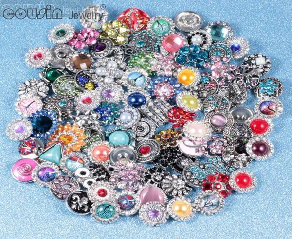 

whole 50pcslot mixed many styles 18mm metal snap button charm rhinestone styles button snaps jewelry 011597060, Golden;silver