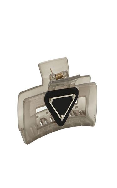 

delicate metal triangle grip clips transparent acrylic pure color barrettes women hair grab clip decoration1078431, Golden;silver