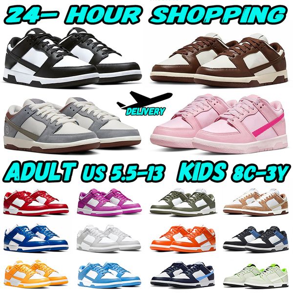 

basketball shoes kids toddler baby children men women kid panda black white brown triple pink blue green red grey lows skate shoes sports lo