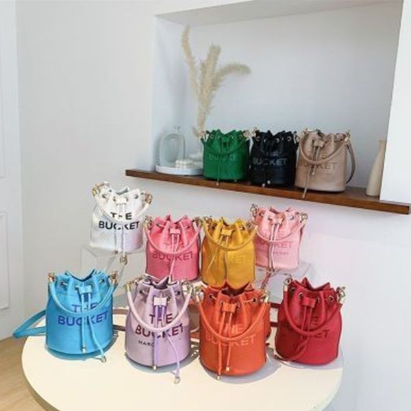 

lady luxury the leather bucket bag womens men designer marc tote classic drawstring shoulder fashion wallet buckets handle purses handbag cr