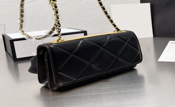 

2022ss trendy quilted classic mini flap bags 19cm lambskin genuine leather gold metal hardware matelasse chain crossbody purse car1565443, Red;black