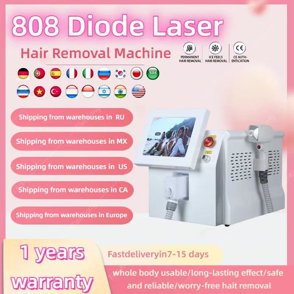 

808nm diode laser hair remove ice platinum painless hair removal machine 3 wavelength 755 808 1064 for home use and salon, Black
