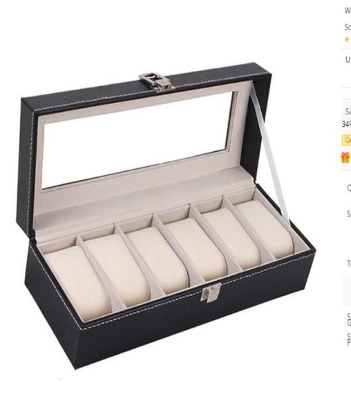 

window organizer box for save 6 wrist watches012345678474489, Black;blue