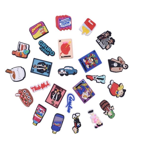 

wholesale mexican style soft rubber pvc shoe charms buckles jibz for xmas birthday gifts part favors5346061, White;pink