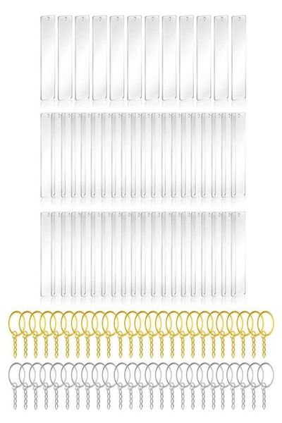 

keychains 150pcs acrylic keychain blank with rings for vinyl clear key chains rectangle blanks diy crafts and project5776271, Silver