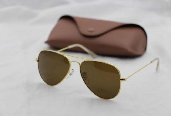 

classic designers sunglasses vintage pilot sun glasses uv400 3025 men women 58mm glass lenses1663348, White;black