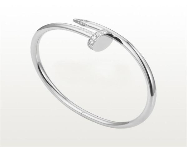 

nail bracelet designer bracelets luxury jewelry for women bangle fashion accessories titanium steel alloy goldplated craft never 9001183, White