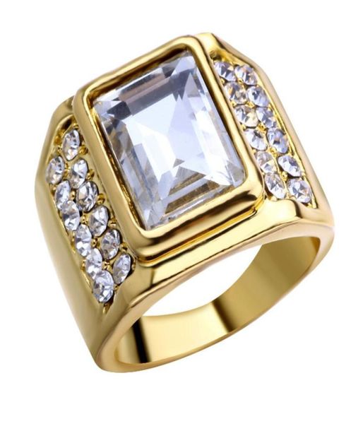 

men ring punk gold diamond hip hop ring 316l stainless steel biker round animal rings jewelry party power design jewe9609202, Golden;silver