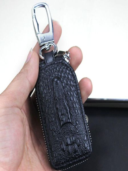 

the new 2019 women men classic key wallets zipper leather car key caseblack wallets zipper key purse car8253930, Red;blue