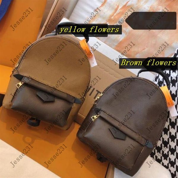 

classic luxurys designer bags womens genuine leather school bag backpack style purse wallets mini flower palm springs bag lady tra233g