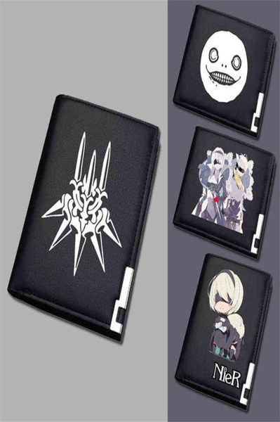 

nierautomata game long coin purse yorha no 2 pu leather short wallet id card holder women money bag h2204229956253, Red;black