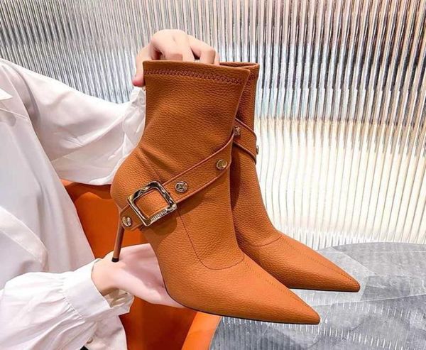 

boots women short boots autumn and winter new fashion women shoes be toe stiletto outdoor comfortable lace zipper women j2209235945613, Black