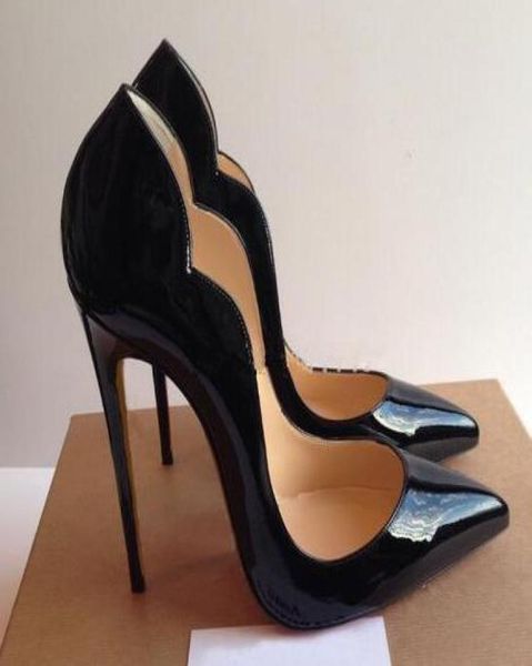 

high heels shoes women pumps pointed toe women leather dress shoes chaussure escarpins7559201, Black